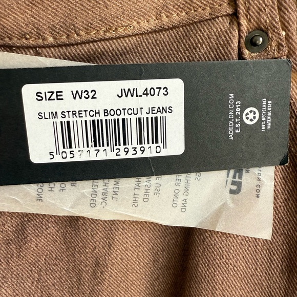 Jaded London Slim Stretch Bootcut Jeans Size W32 Pink/Brown/ Tan - Picture 9 of 9